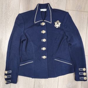 ST. John Collection Knit Gold Button Jacket Navy 2